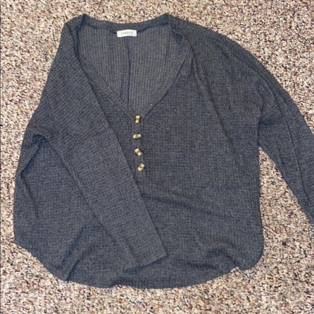Ginger G Charcoal V-Neck Sweater